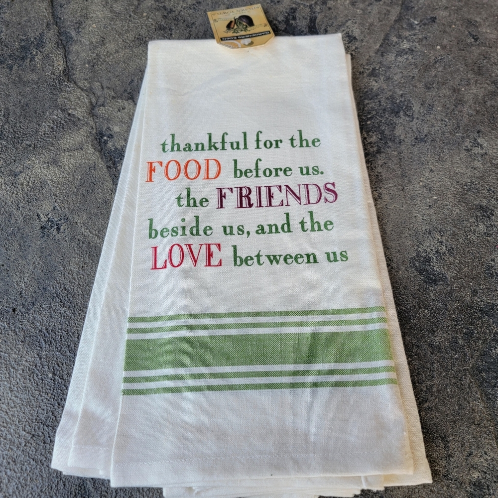 Gardeners Eden Kitchen Towel Set - Thankful: Food, Friends and Love